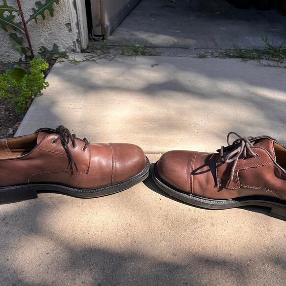 Brown chunky leather lace up oxfords main image 5